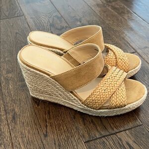 Ann Taylor Beige Woven Espadrille Sandals